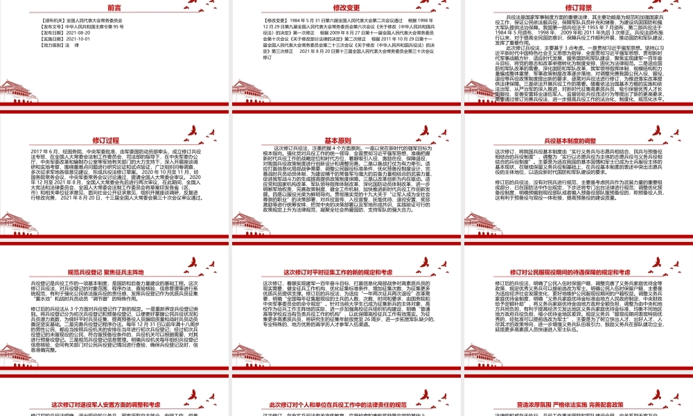2021《中华人民共和国兵役法（2021修订）》全文学习材料PPT课件（带内容）.pptx