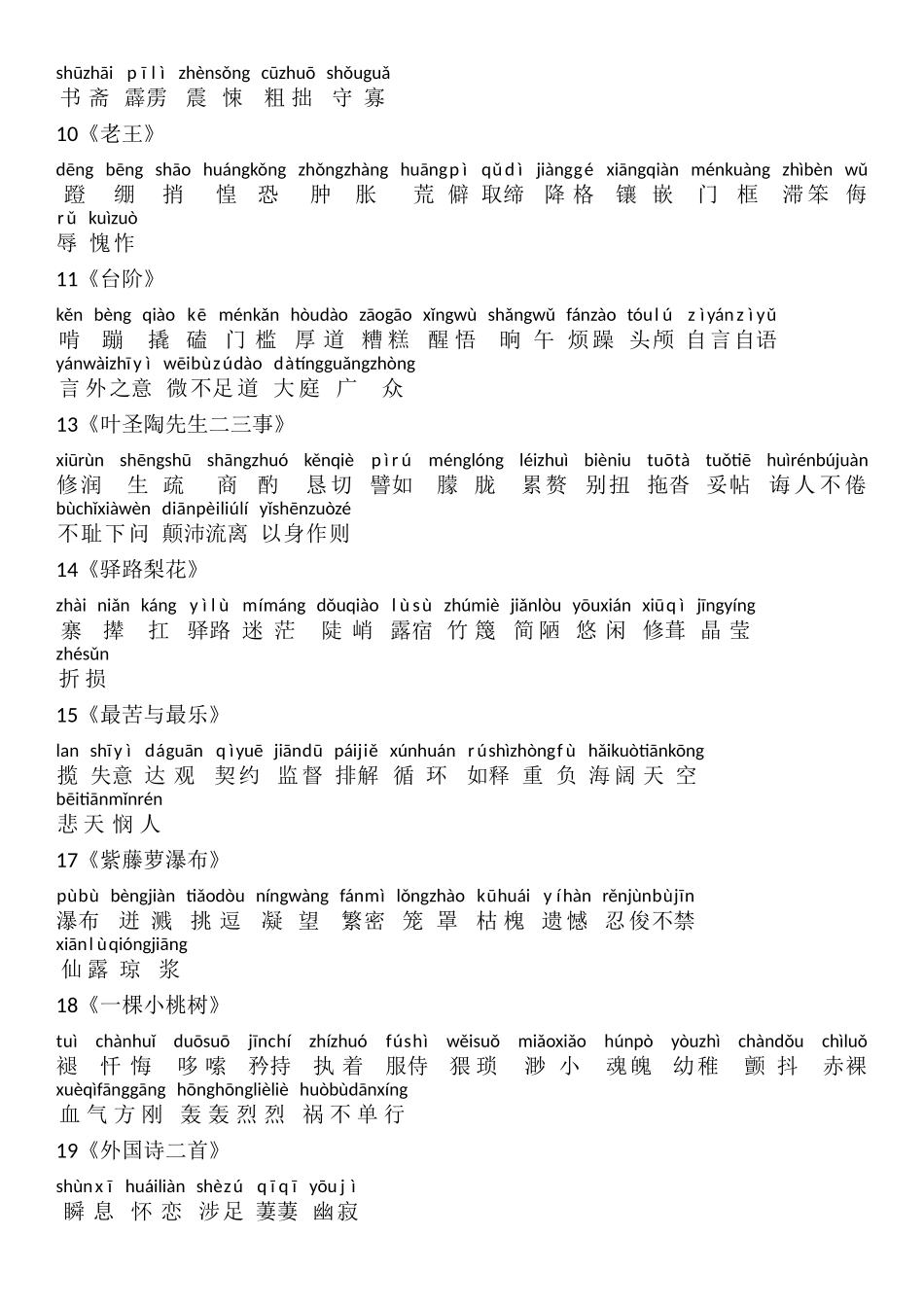 部编新人教版语文七年级下册生字词(拼音).docx_第2页