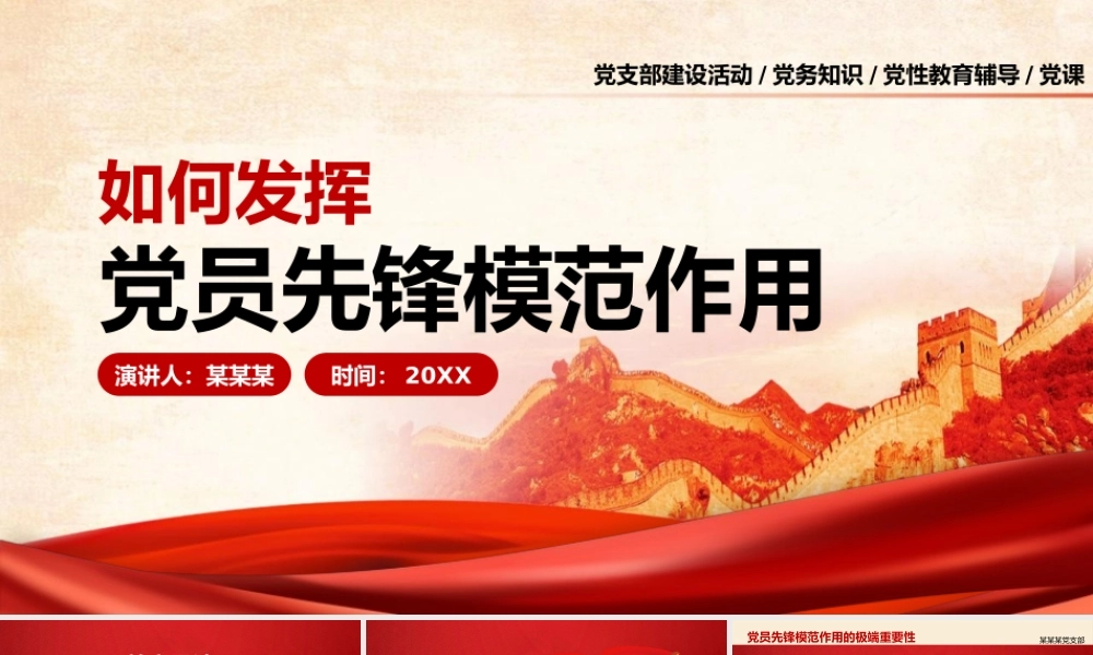 如何发挥党员先锋模范作用PPT模板下载.pptx