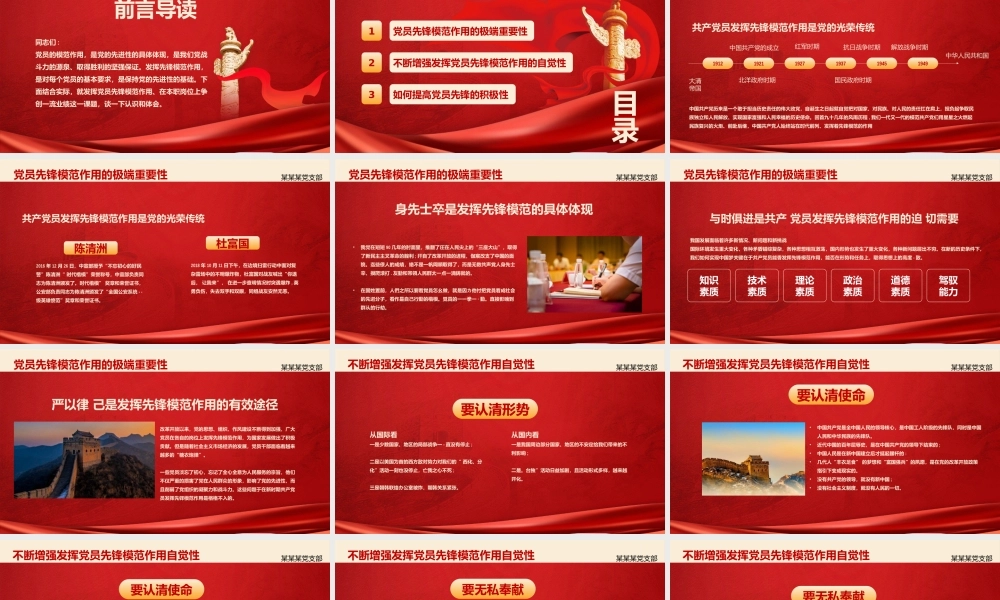如何发挥党员先锋模范作用PPT模板下载.pptx