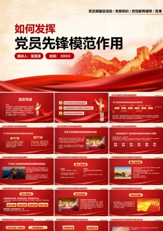 如何发挥党员先锋模范作用PPT模板下载.pptx