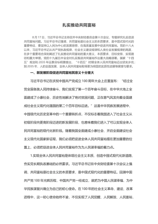 扎实推动共同富裕PPT把促进全体人民共同富裕作为为人民谋幸福的着力点专题党课课件模板(word档演讲稿）.docx