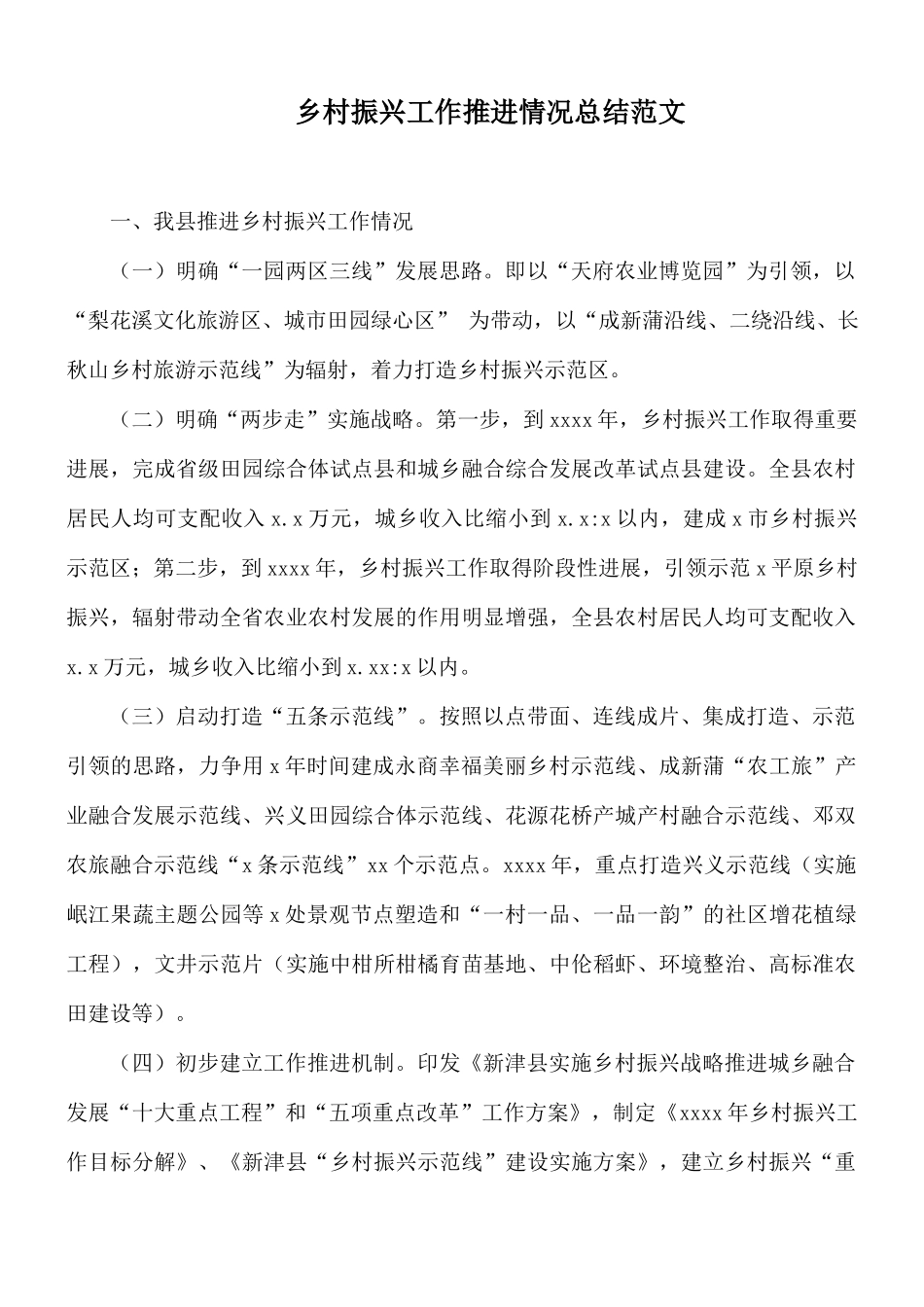 乡村振兴工作推进情况总结范文.docx_第1页