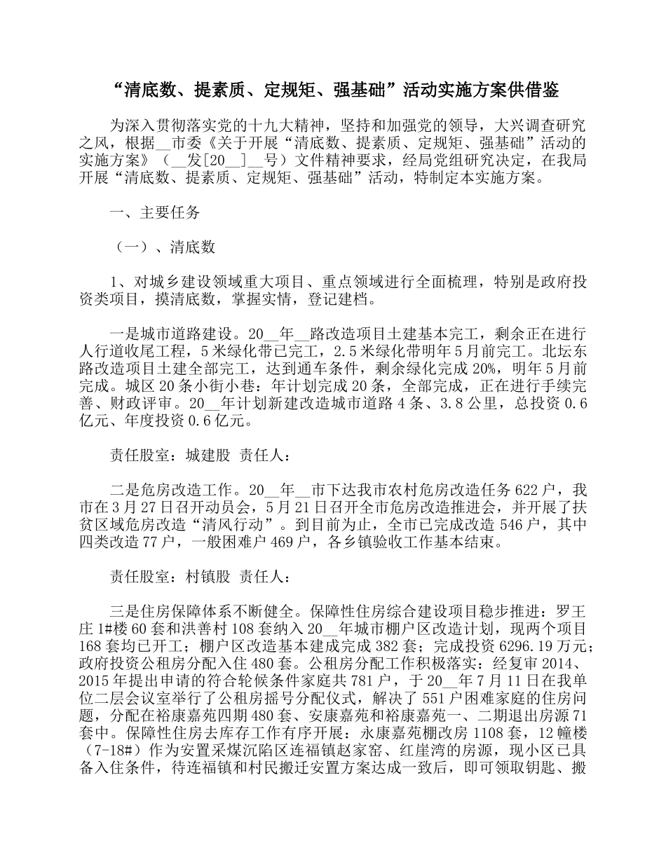 “清底数、提素质、定规矩、强基础”活动实施方案供借鉴.docx_第1页