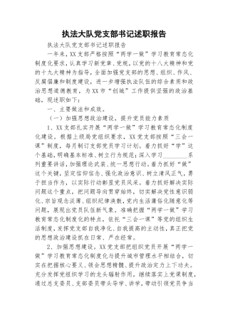 执法大队党支部书记述职报告.doc