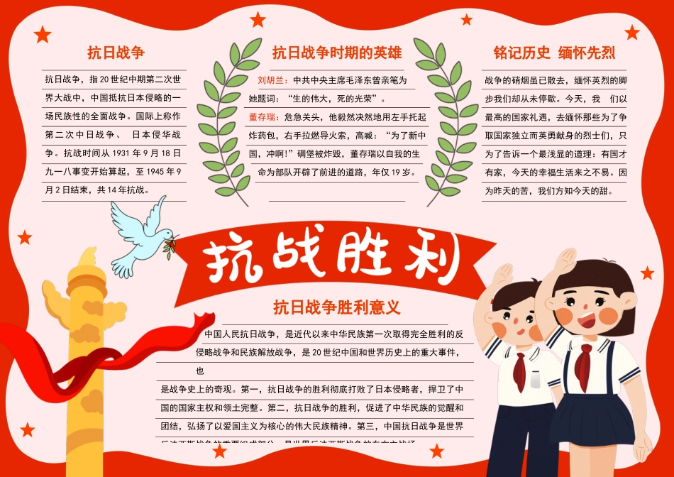 纪念抗战胜利手抄报小报.docx_第1页