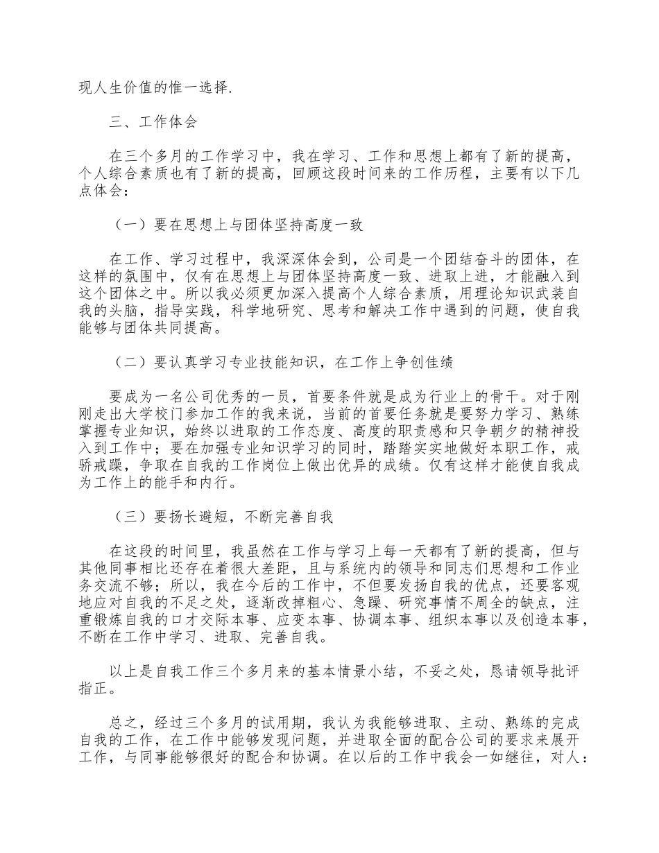 4篇企业个人试用期转正述职报告合集.docx_第2页