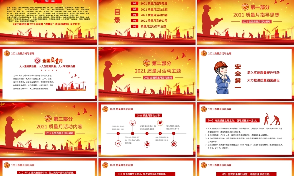 红色全国质量活动月活动主题宣传PPT模板.pptx
