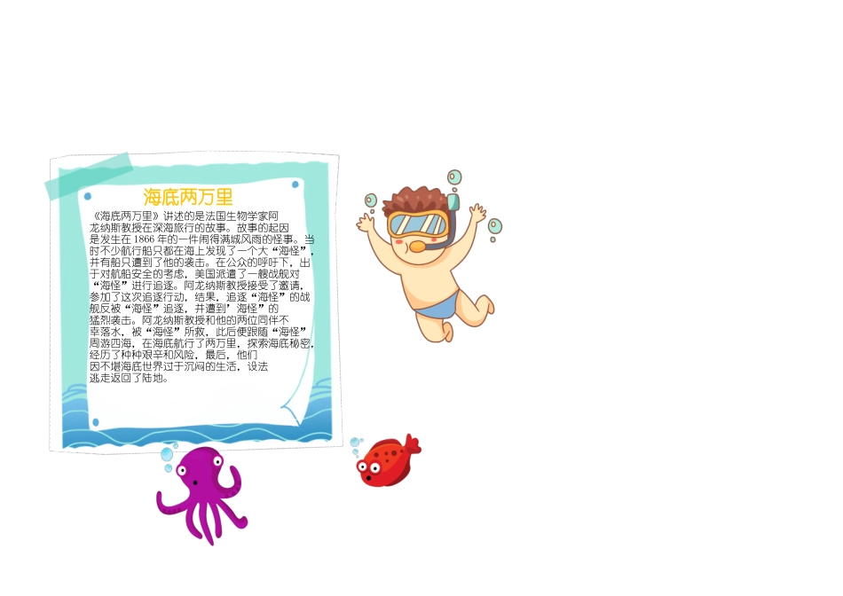 海底两万里小报读书小报名著A4手抄报读后感.docx_第2页