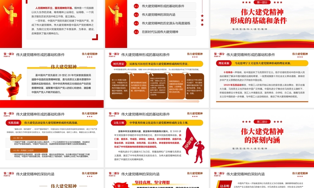 继承发扬伟大建党精神党建学习教育PPT模板.pptx