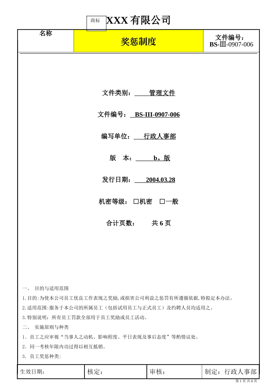 企业公司考核管理奖惩制度范例模板.doc_第1页