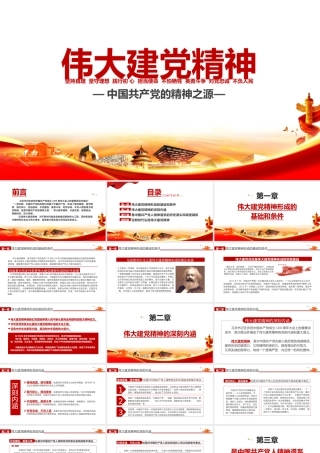 弘扬伟大建党精神——中国共产党的精神之源PPT课件（带内容）.pptx