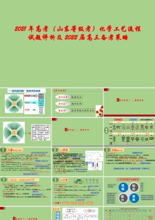 2021年高考（山东等级考）化学工艺流程试题评析及2022届高三备考策略.pptx