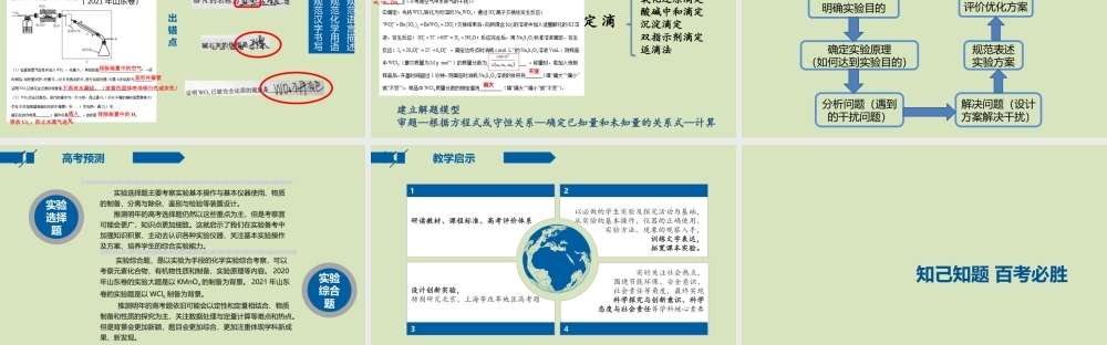 2021年高考山东卷（等级考）化学试题《化学实验试题说题》.pptx