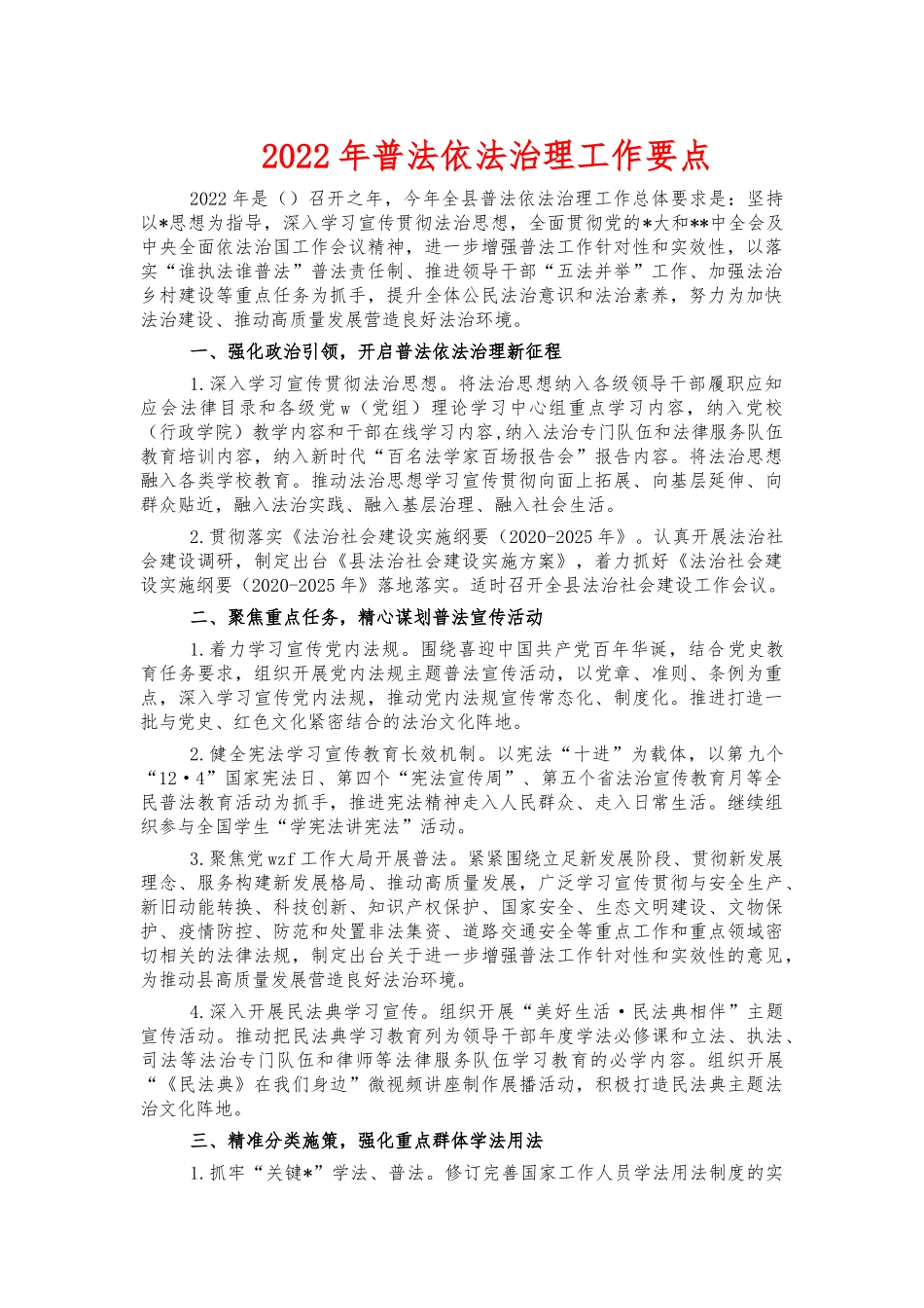 2022年普法依法治理工作要点.docx_第1页