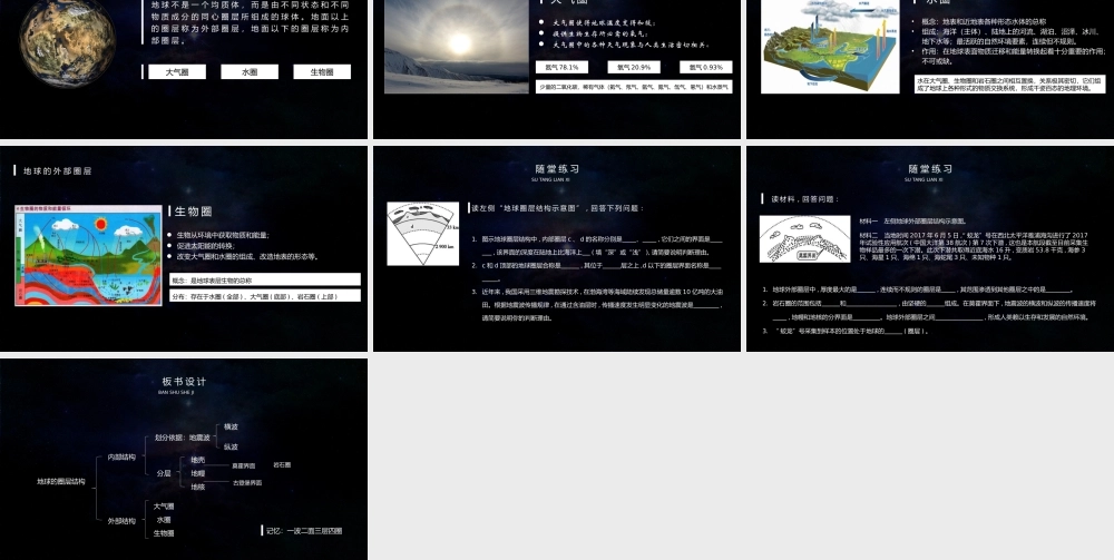 人教版高中地理必修一《地球的圈层结构》PPT教学课件（带内容）.pptx