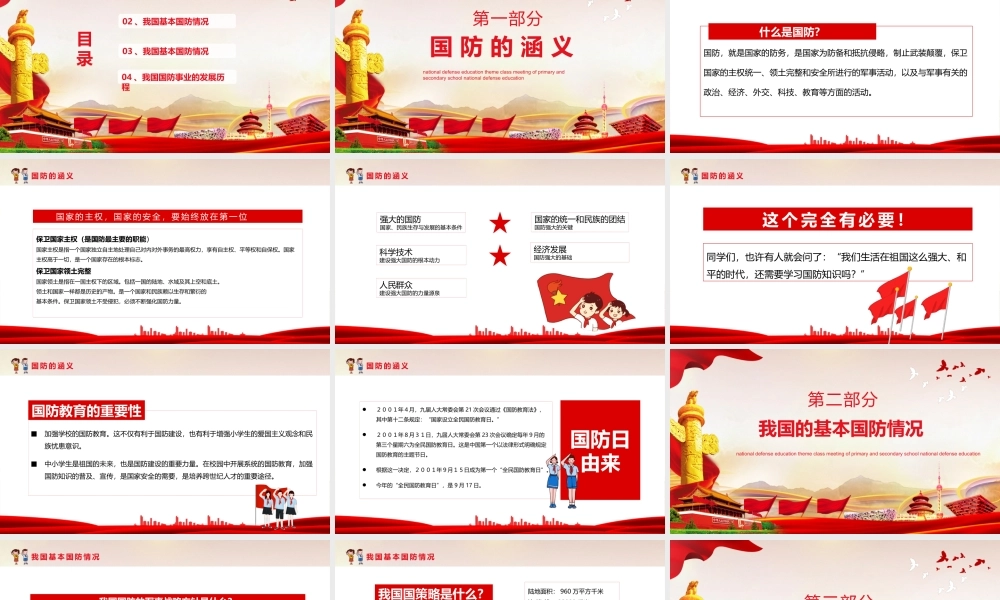 XX小学全民国防教育培训PPT课件.pptx