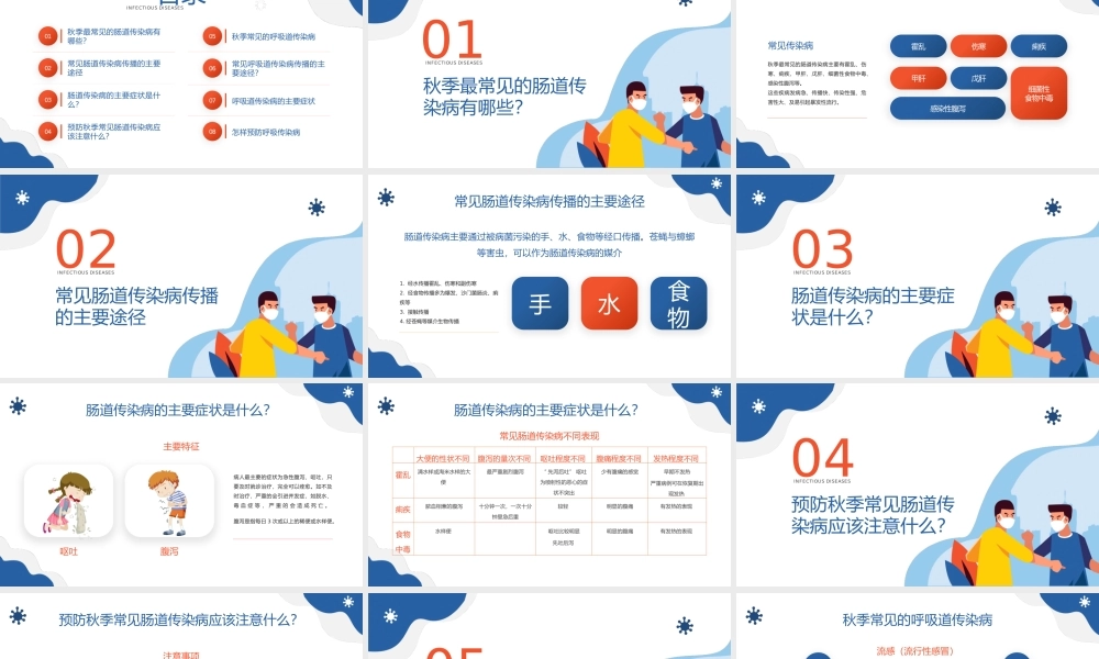 秋冬季节常见传染病知识预防宣传PPT模板下载.pptx