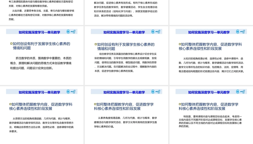 高中数学深度学习与单元教学实施策略分析2021.8.pptx