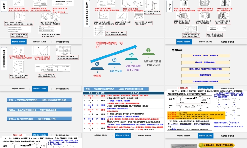 2021年高考山东等级考化学反应原理试题说题课件.pptx