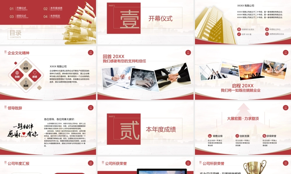 XXXX集团有限公司企业年会PPT课件（带内容完整框架）.pptx