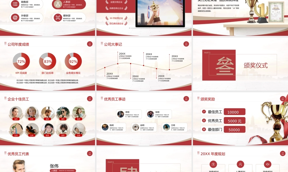 XXXX集团有限公司企业年会PPT课件（带内容完整框架）.pptx