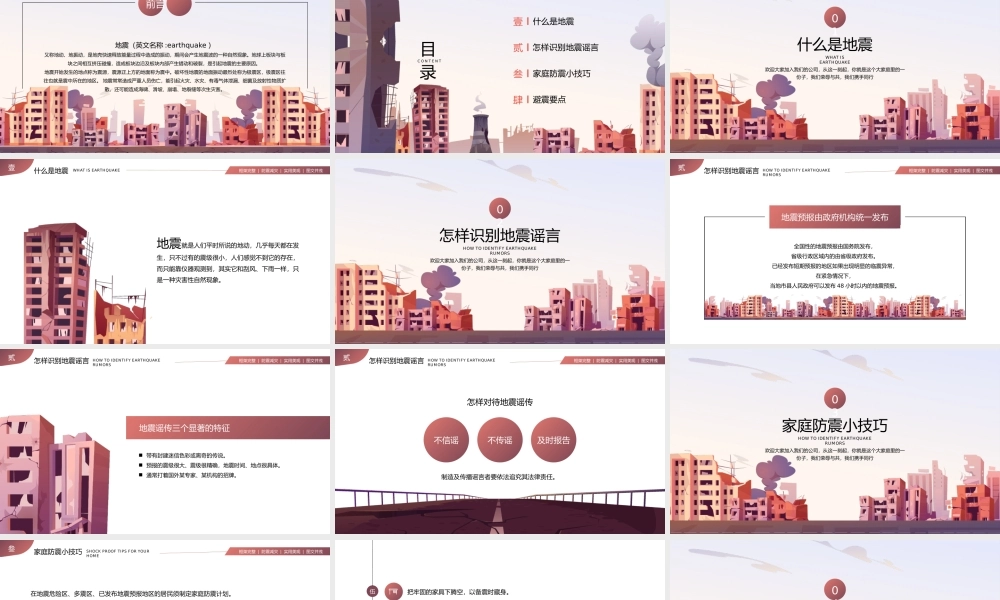 地震减灾自救演习培训课件PPT模板下载.pptx