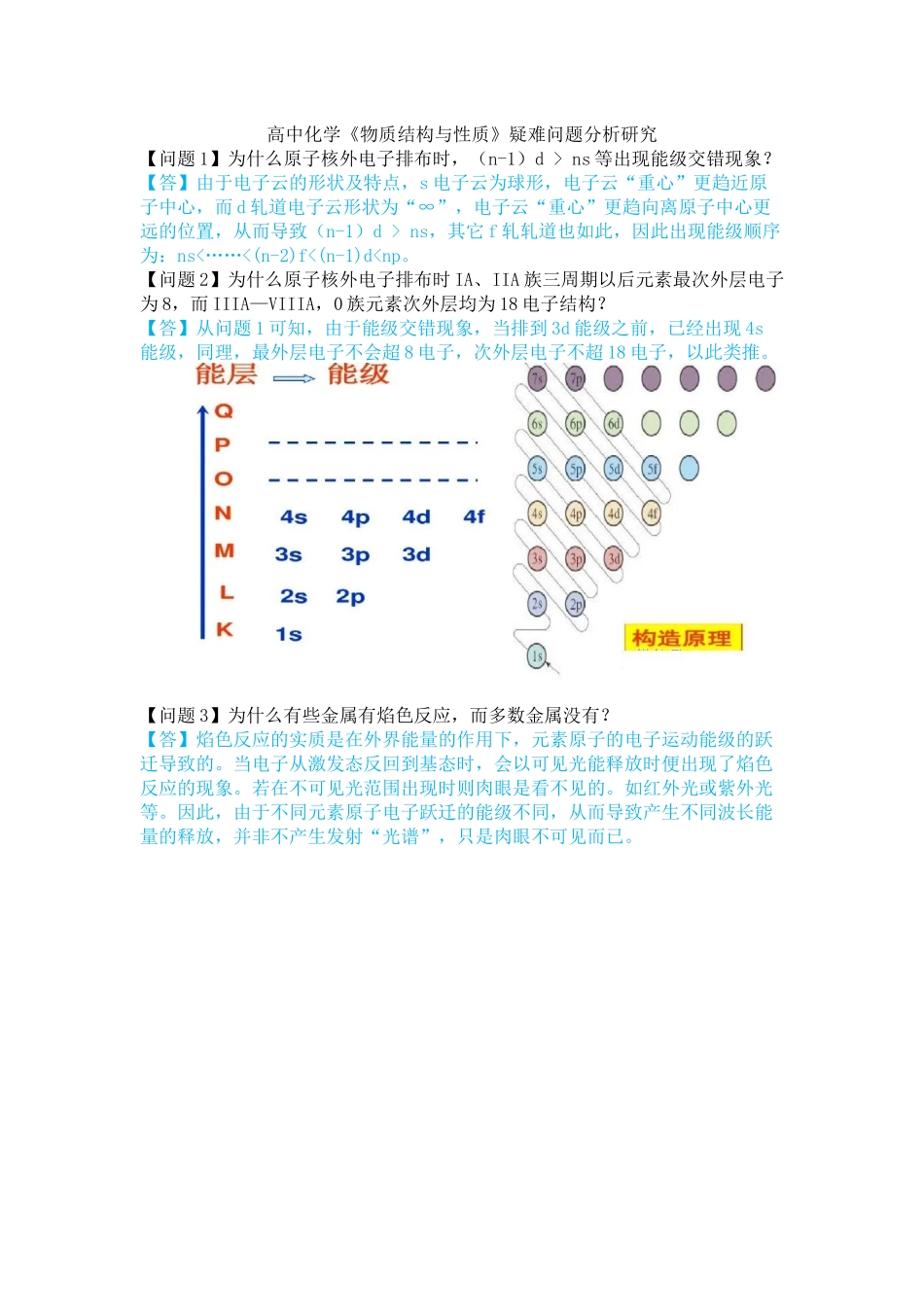高中化学《物质结构与性质》疑难问题分析研究.docx_第1页
