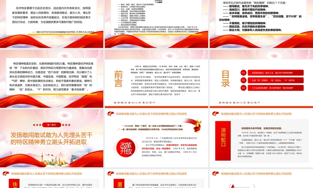 大力弘扬学习特区精神PPT党课课件（带内容）.pptx