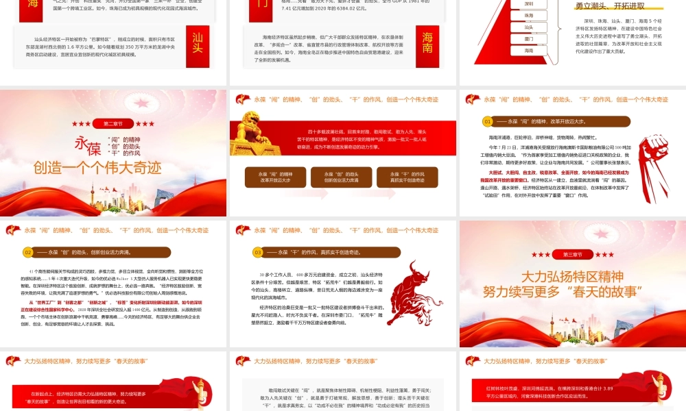 大力弘扬学习特区精神PPT党课课件（带内容）.pptx