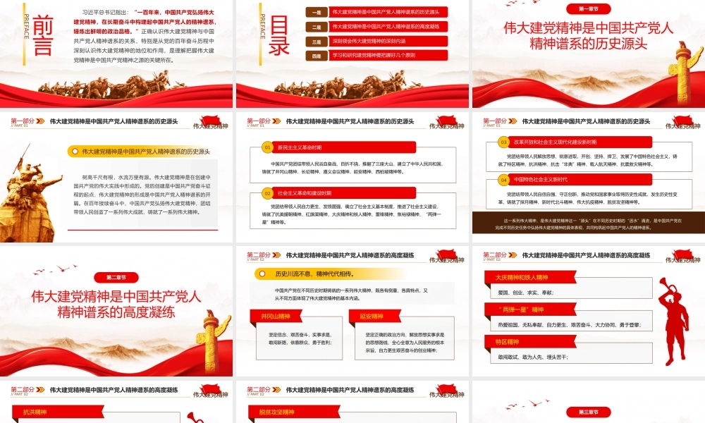 弘扬伟大建党精神——中国共产党人精神谱系的历史源头和高度凝练PPT课件（带内容）.pptx
