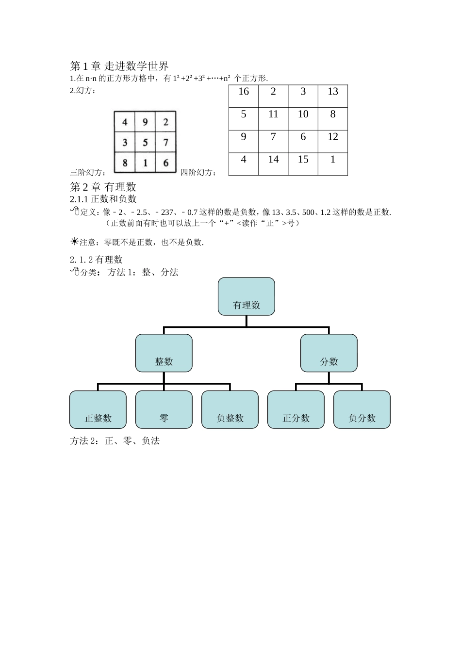 最新华师大版七年级上册数学知识点考点总结归纳.doc_第1页