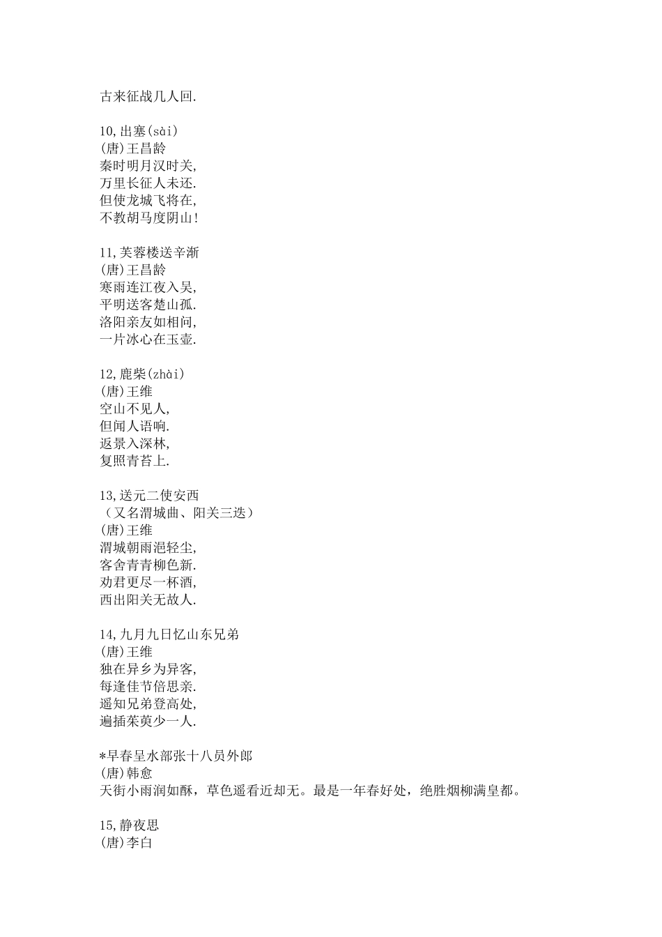 最新小学必背的唐诗三百首大全总结整理.docx_第3页