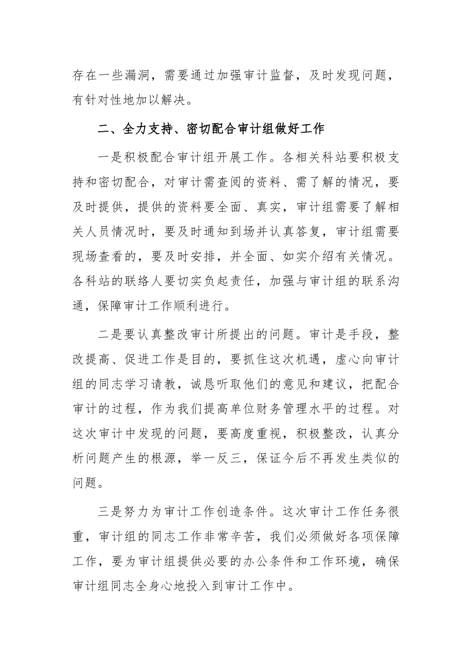 经济责任审计组见面会表态发言.docx_第2页