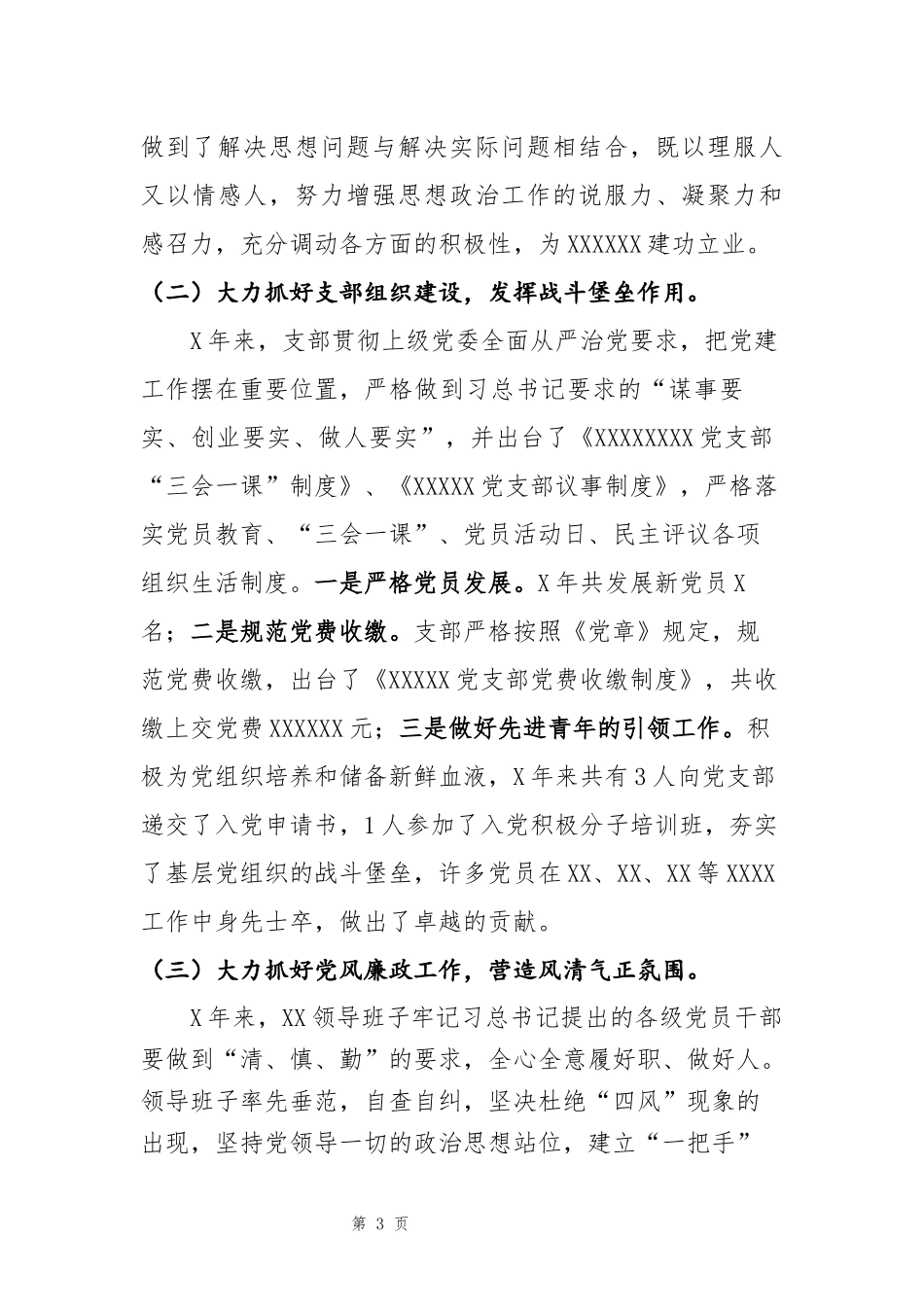 XXXXXX党支部工作报告汇报.docx_第3页