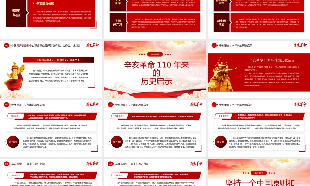 学习纪念辛亥革命110周年大会上重要讲话培训PPT课件（带内容）.pptx