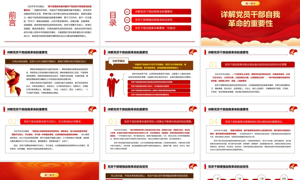 新时代党员干部自我革命须臾不可放松党建党课PPT模板 下载.pptx