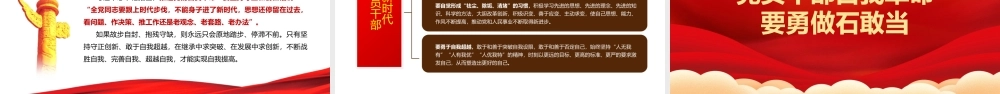 新时代党员干部自我革命须臾不可放松党建党课PPT模板 下载.pptx