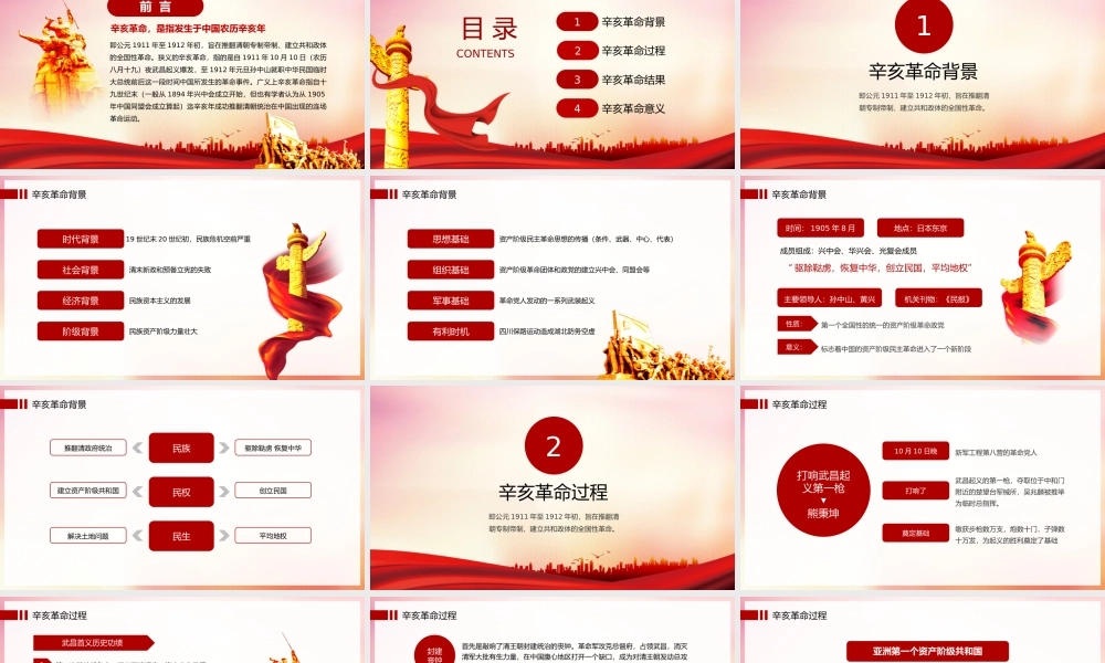 辛亥革命110周年纪念日振兴中华民族造一个伟大复兴中国梦PPT课件（带内容）.pptx