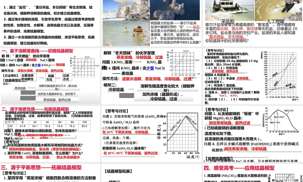 2022年高考化学微专题复习《结晶解题模型》.pptx