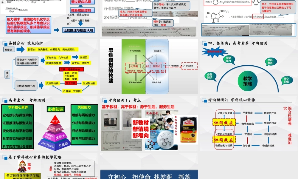 2022年高考化学复习《有机化学基础试题分析》.pptx