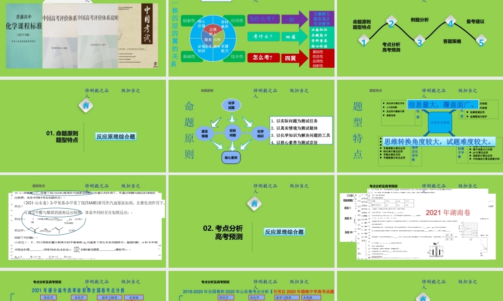 2021-2022年新高考化学反应原理复习讲座.ppt