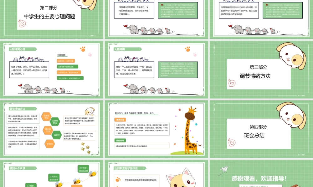 中学生心理健康主题班会PPT课件（带内容）.pptx