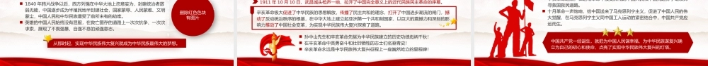 纪念辛亥革命110周年大会重要讲话精神学习课件PPT模板下载.pptx