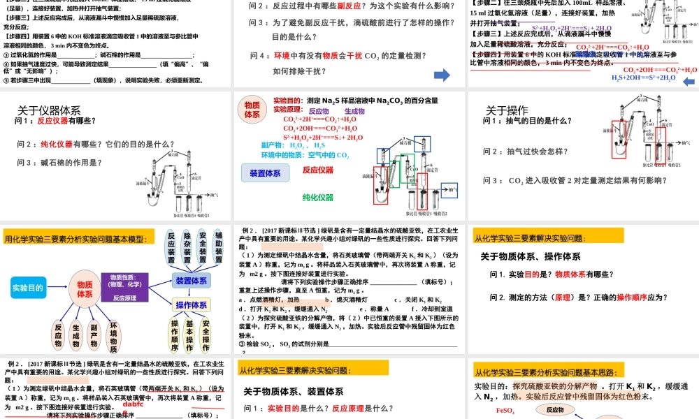 基于新高考评价体系的2022届高三化学实验三要素复习策略.pptx