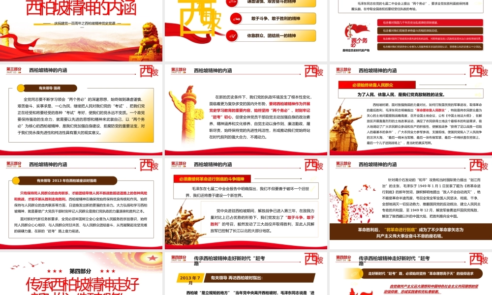 伟大精神谱系之西柏坡精神永葆党的先进性纯洁性党史党课PPT课件（带内容）.pptx