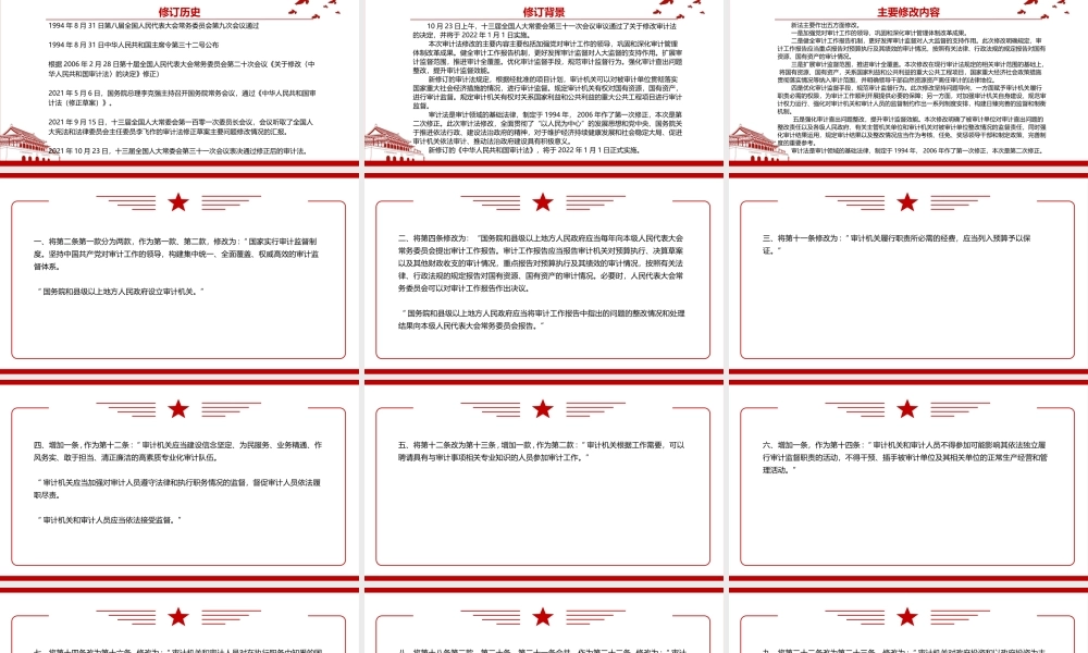 2021最新《中华人民共和国审计法（2021修订）》修订内容解读PPT课件（带内容）.pptx