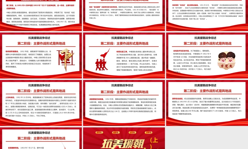 红色党政历史战役抗美援朝（上）PPT模板.pptx