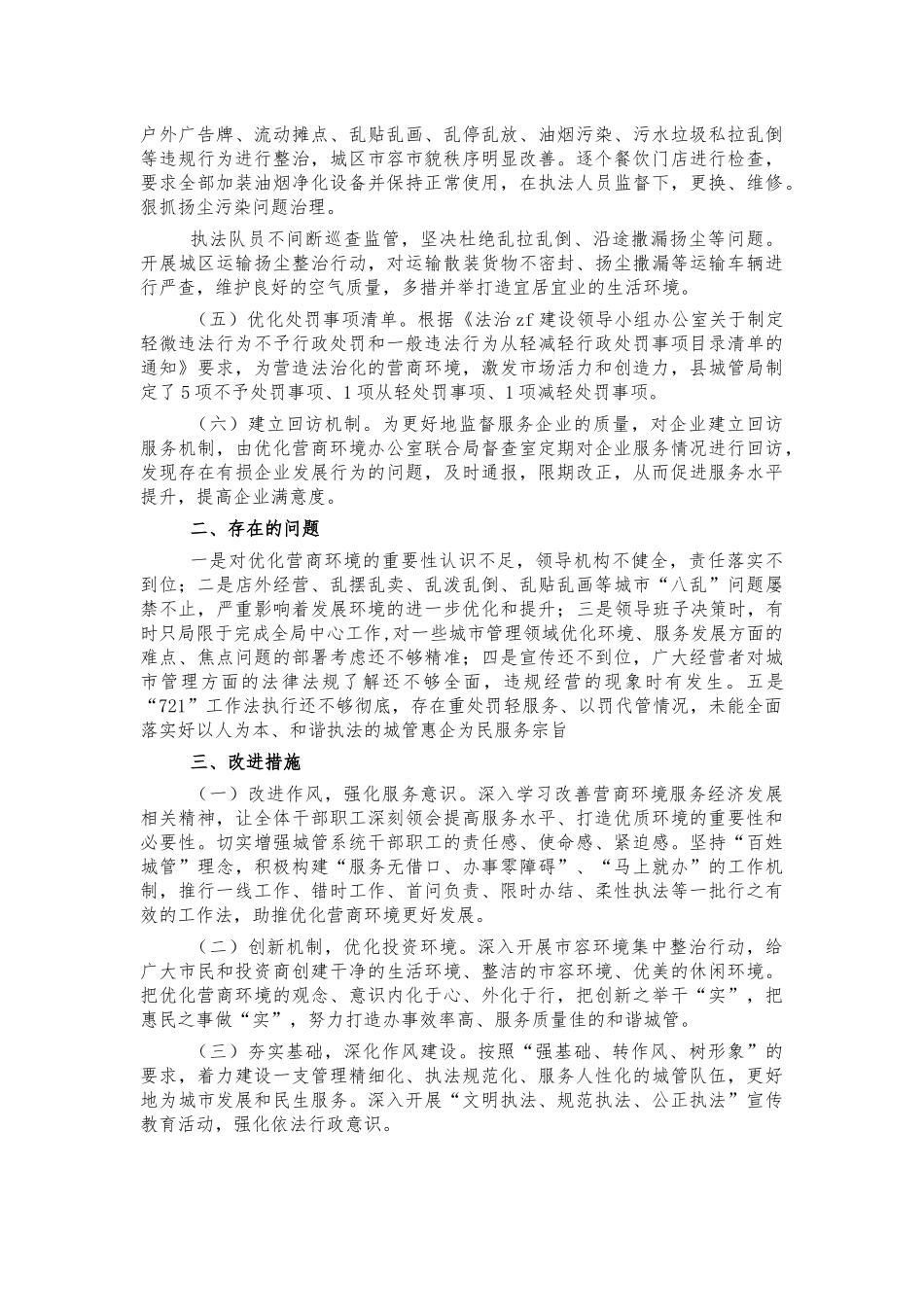 城管系统优化营商环境总结汇报.docx_第2页
