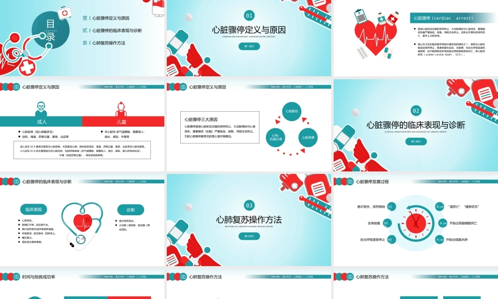 心肺复苏人工呼吸宣传培训PPT课件（带内容）.pptx